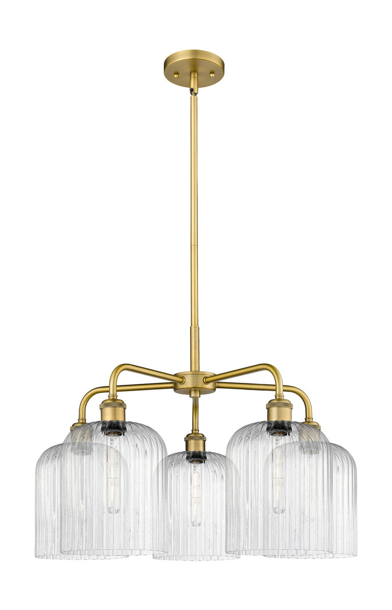 Innovations 516-5CR-BB-G559-8SDY Five Light Chandelier, Brushed Brass