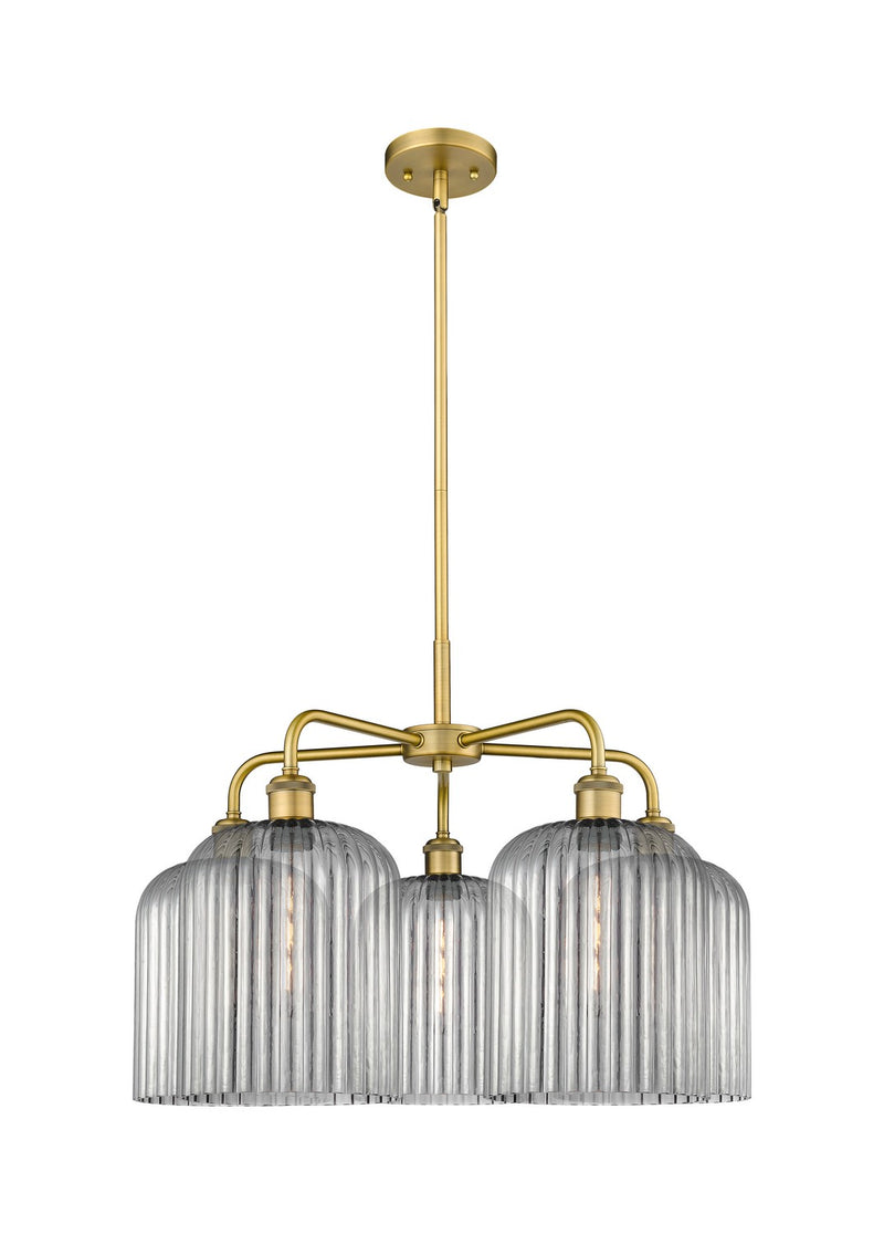 Innovations 516-5CR-BB-G559-8SM Five Light Chandelier, Brushed Brass