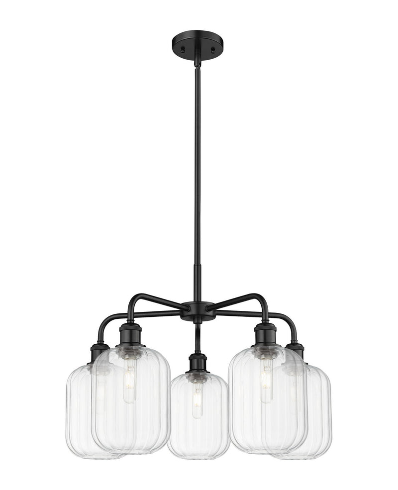 Innovations 516-5CR-BK-G460-7CL Five Light Chandelier, Matte Black