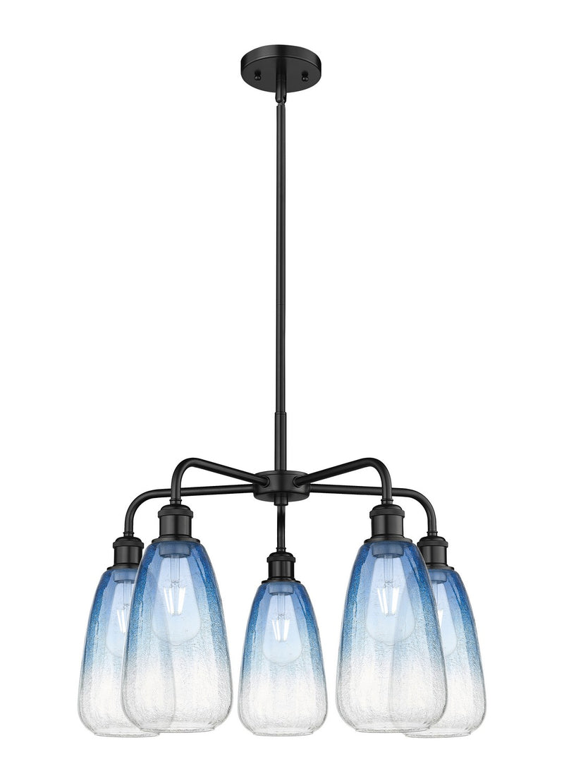 Innovations 516-5CR-BK-G480-6SB Five Light Chandelier, Matte Black