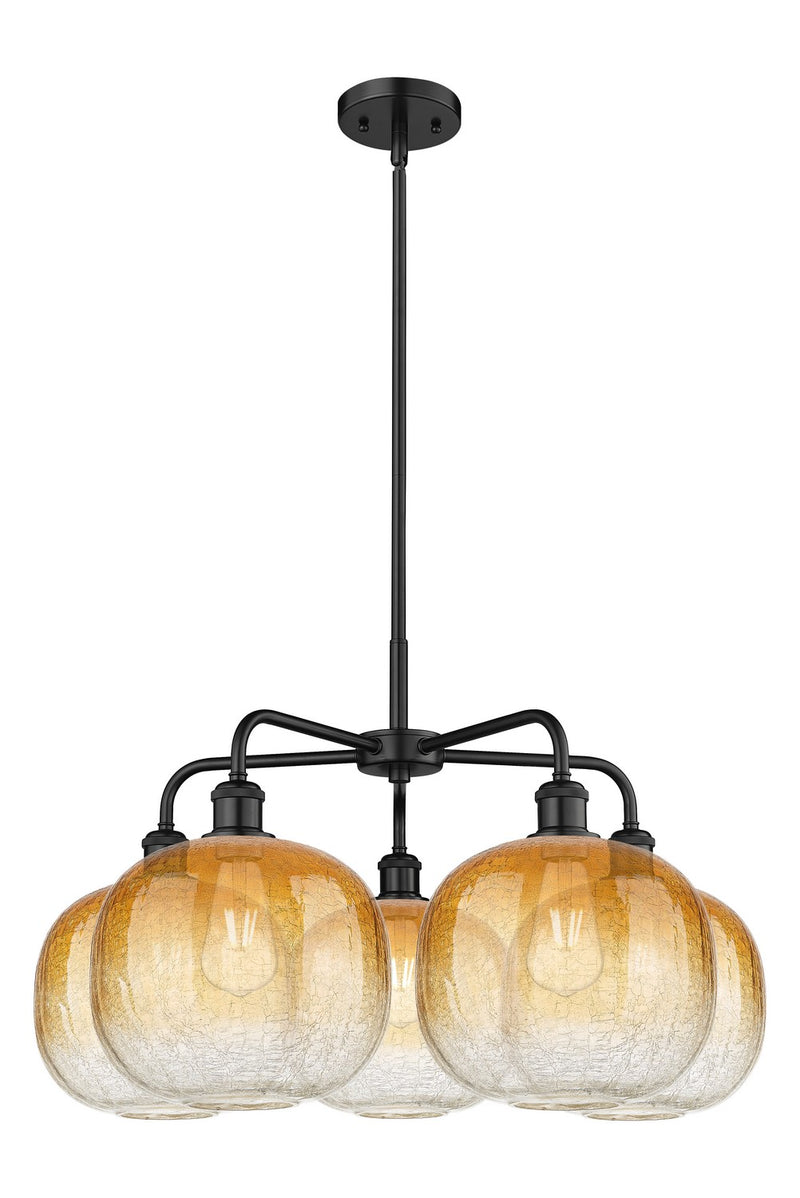 Innovations 516-5CR-BK-G481-10AM Five Light Chandelier, Matte Black