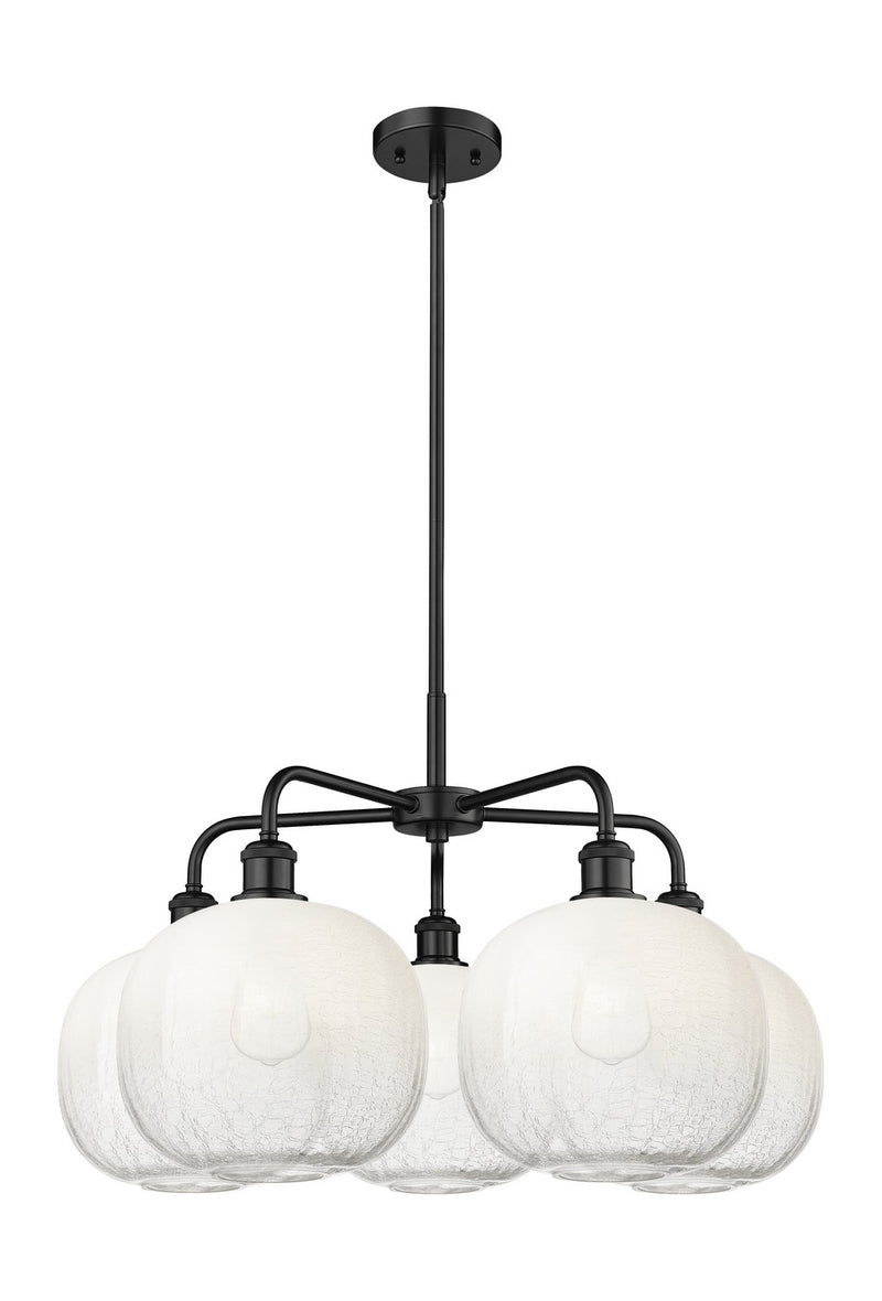 Innovations 516-5CR-BK-G481-10OP Five Light Chandelier, Matte Black