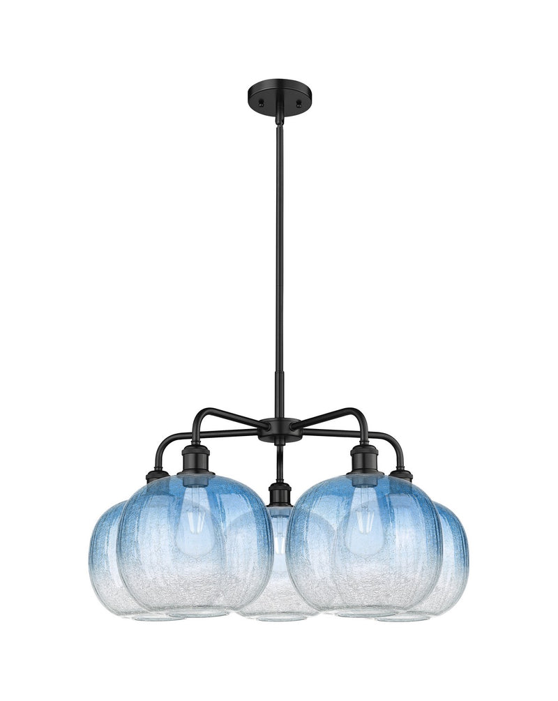 Innovations 516-5CR-BK-G481-10SB Five Light Chandelier, Matte Black