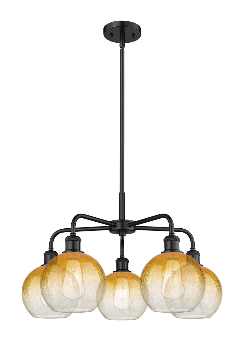 Innovations 516-5CR-BK-G483-8AM Five Light Chandelier, Matte Black