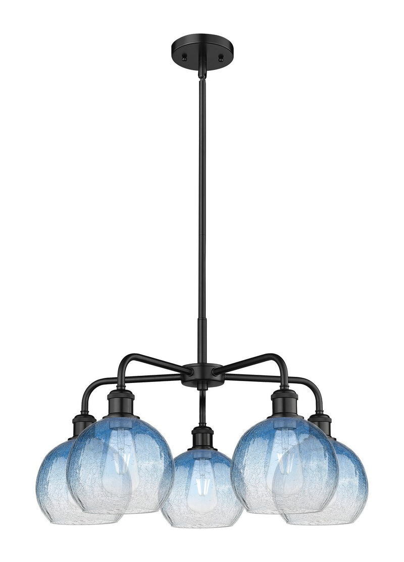 Innovations 516-5CR-BK-G483-8SB Five Light Chandelier, Matte Black