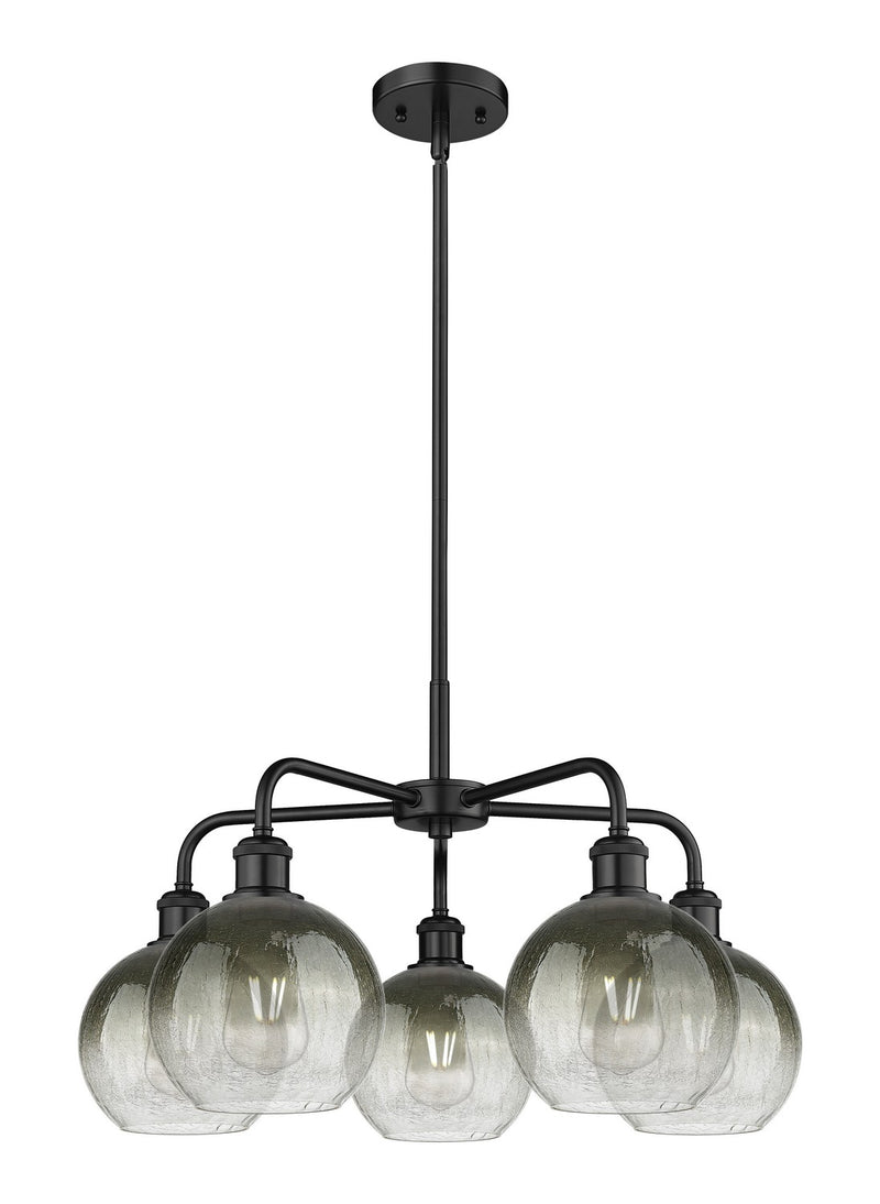 Innovations 516-5CR-BK-G483-8SL Five Light Chandelier, Matte Black
