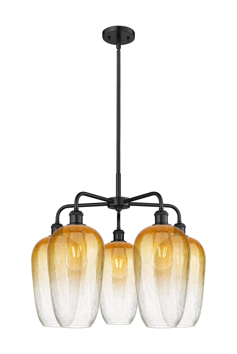 Innovations 516-5CR-BK-G484-7AM Five Light Chandelier, Matte Black