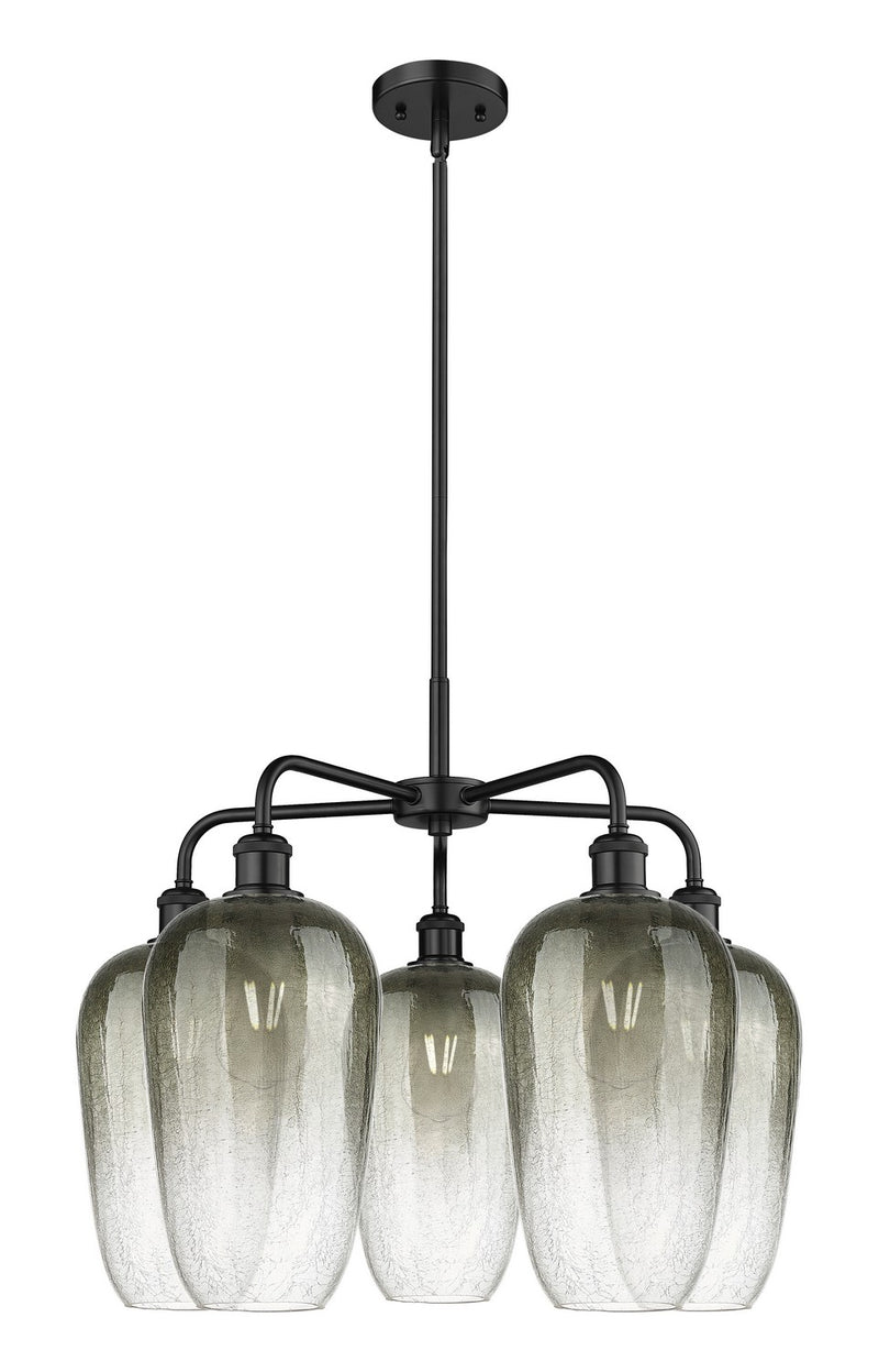 Innovations 516-5CR-BK-G484-7SL Five Light Chandelier, Matte Black