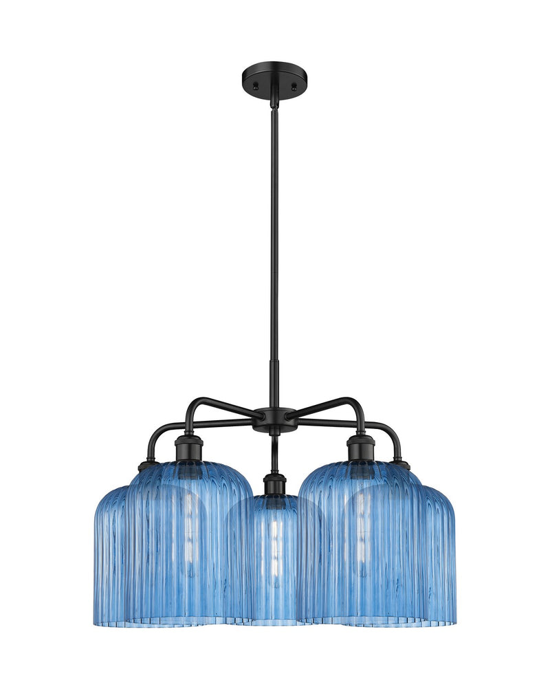 Innovations 516-5CR-BK-G559-8BL Five Light Chandelier, Matte Black