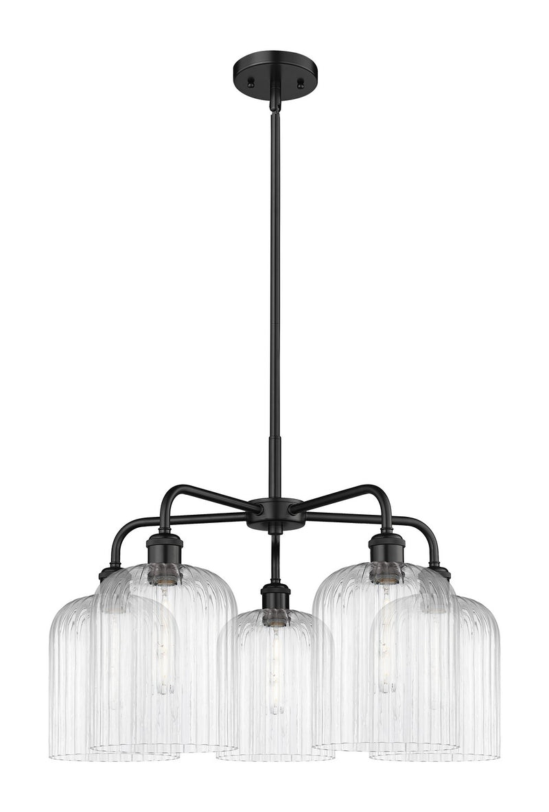 Innovations 516-5CR-BK-G559-8CL Five Light Chandelier, Matte Black