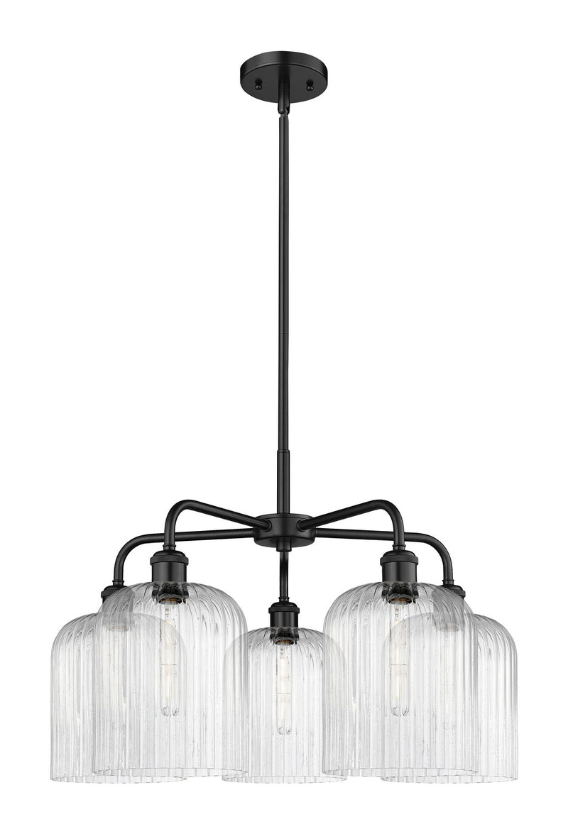 Innovations 516-5CR-BK-G559-8SDY Five Light Chandelier, Matte Black