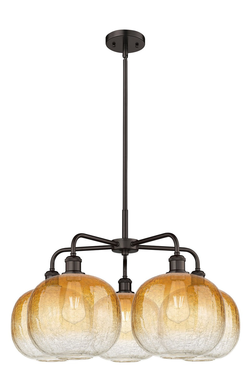 Innovations 516-5CR-OB-G481-10AM Five Light Chandelier, Oil Rubbed Bronze