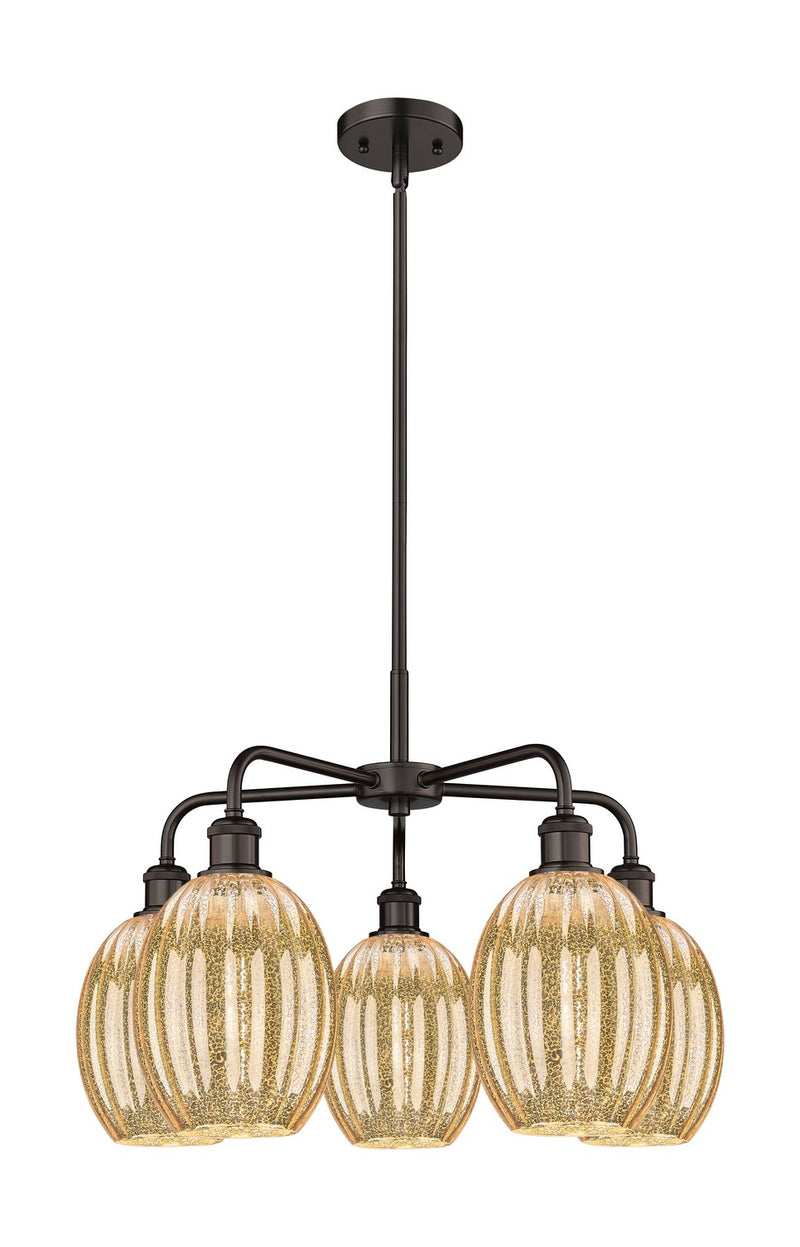Innovations 516-5CR-OB-G459-6ME Five Light Chandelier, Oil Rubbed Bronze