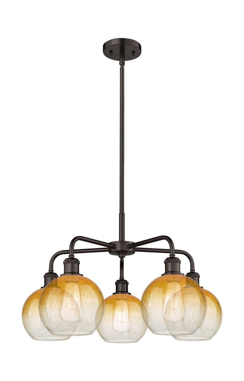 Innovations 516-5CR-OB-G483-8AM Five Light Chandelier, Oil Rubbed Bronze