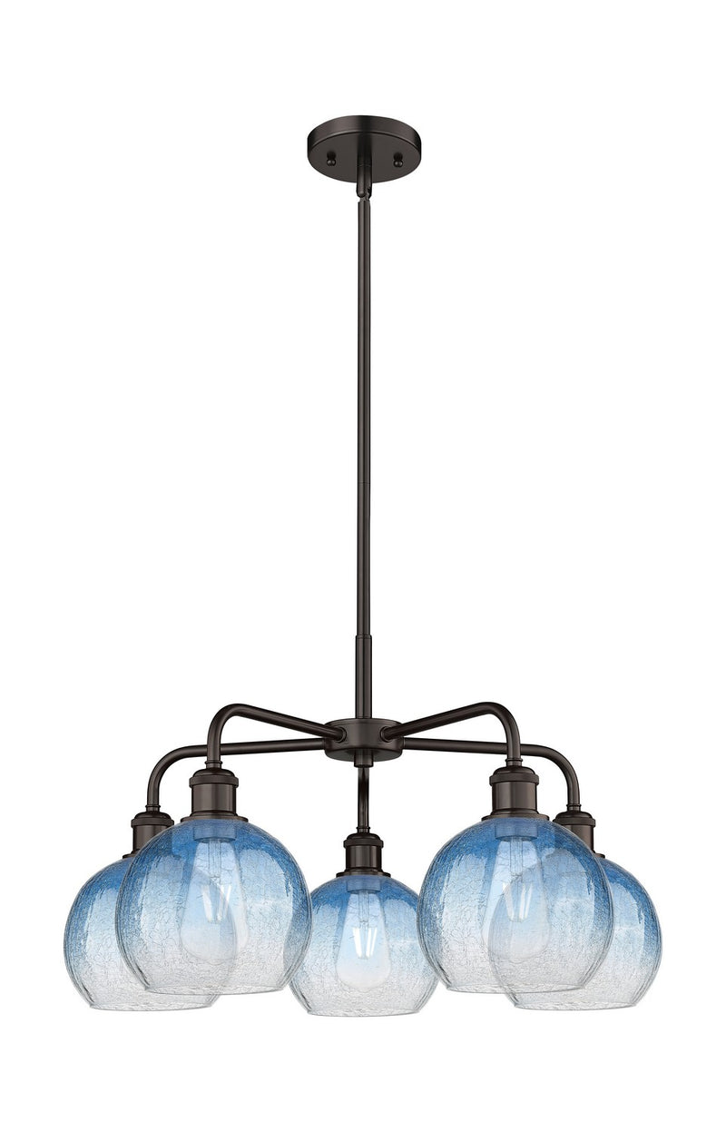 Innovations 516-5CR-OB-G483-8SB Five Light Chandelier, Oil Rubbed Bronze
