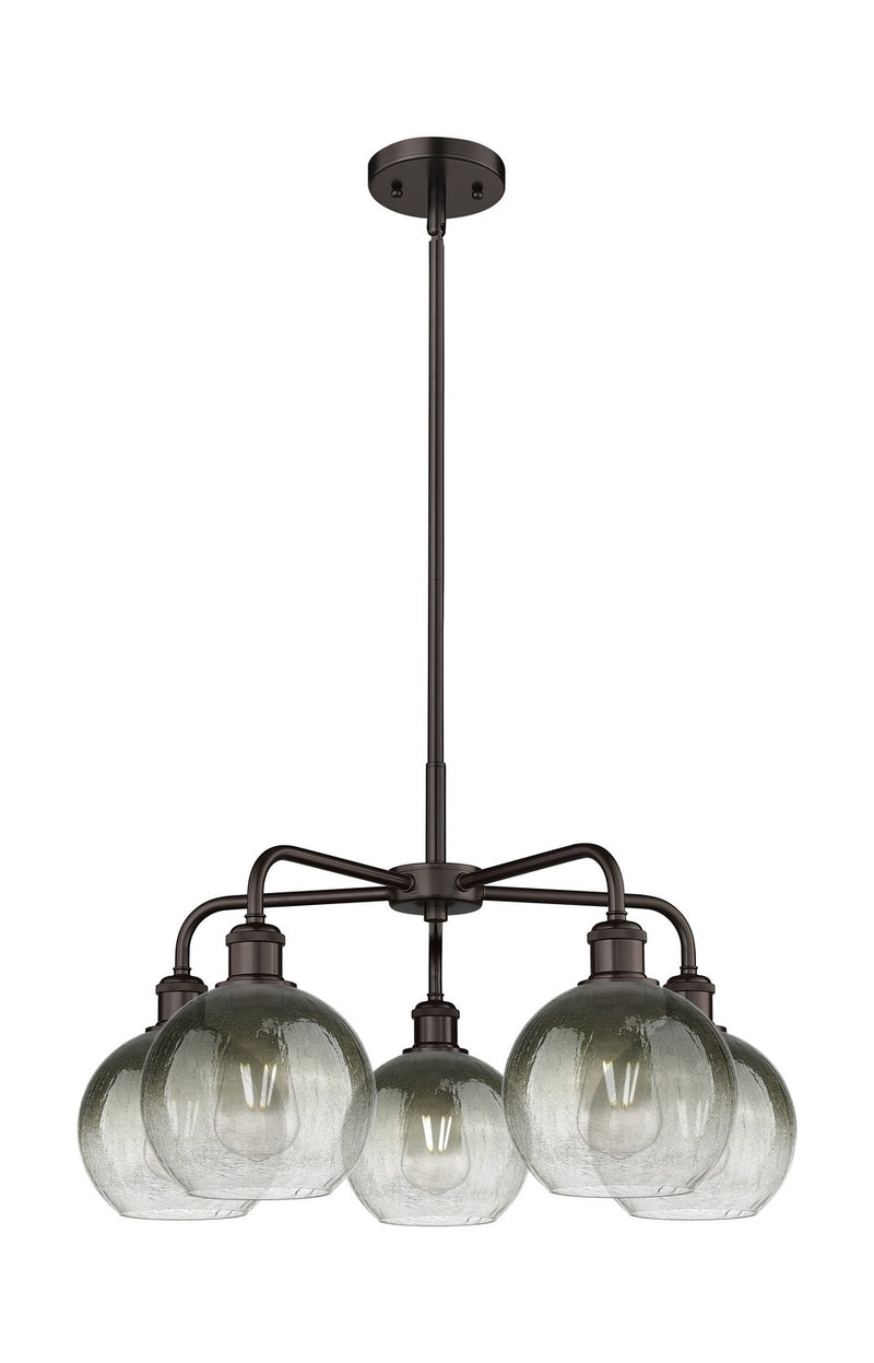 Innovations 516-5CR-OB-G483-8SL Five Light Chandelier, Oil Rubbed Bronze