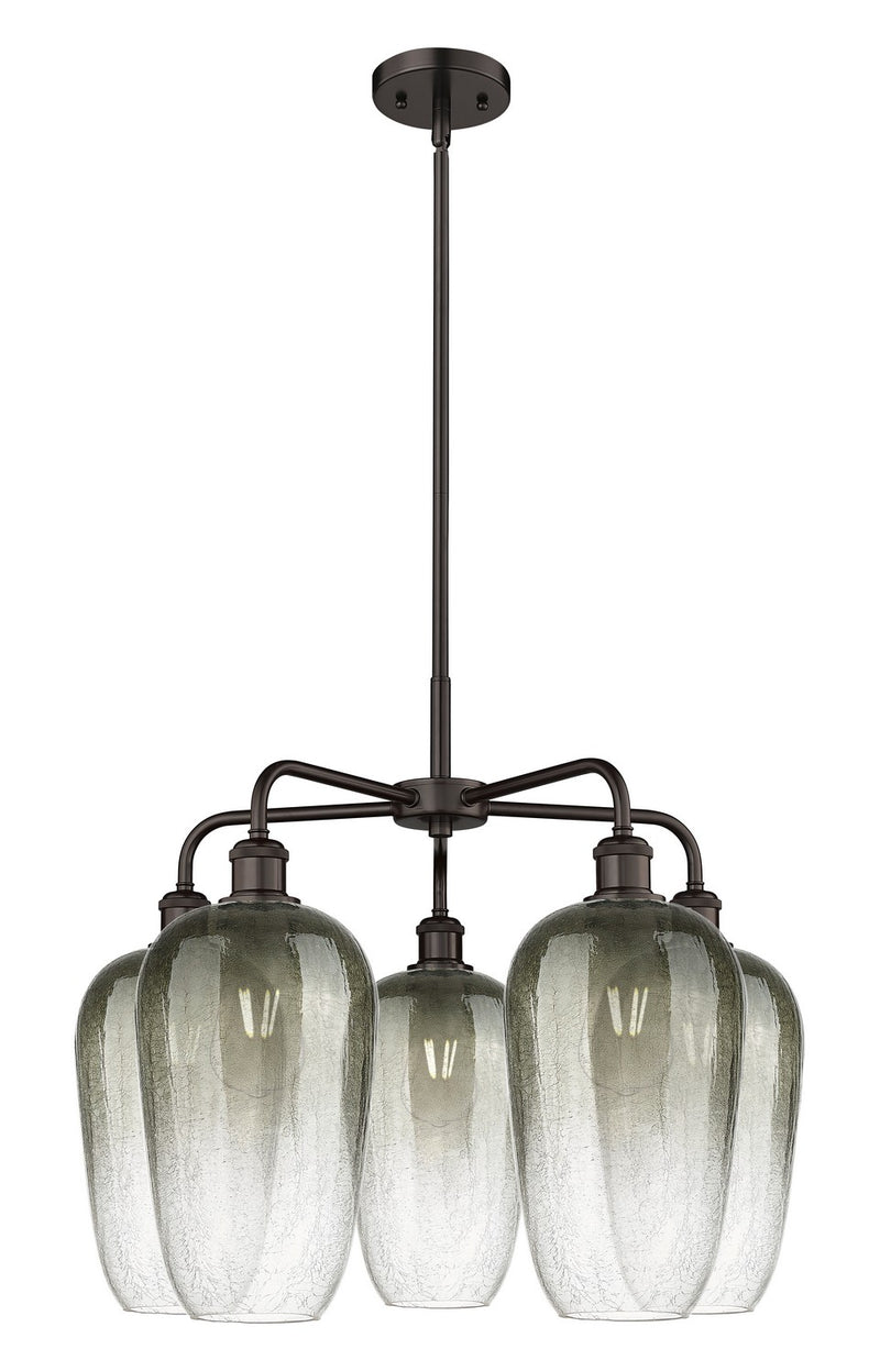 Innovations 516-5CR-OB-G484-7SL Five Light Chandelier, Oil Rubbed Bronze