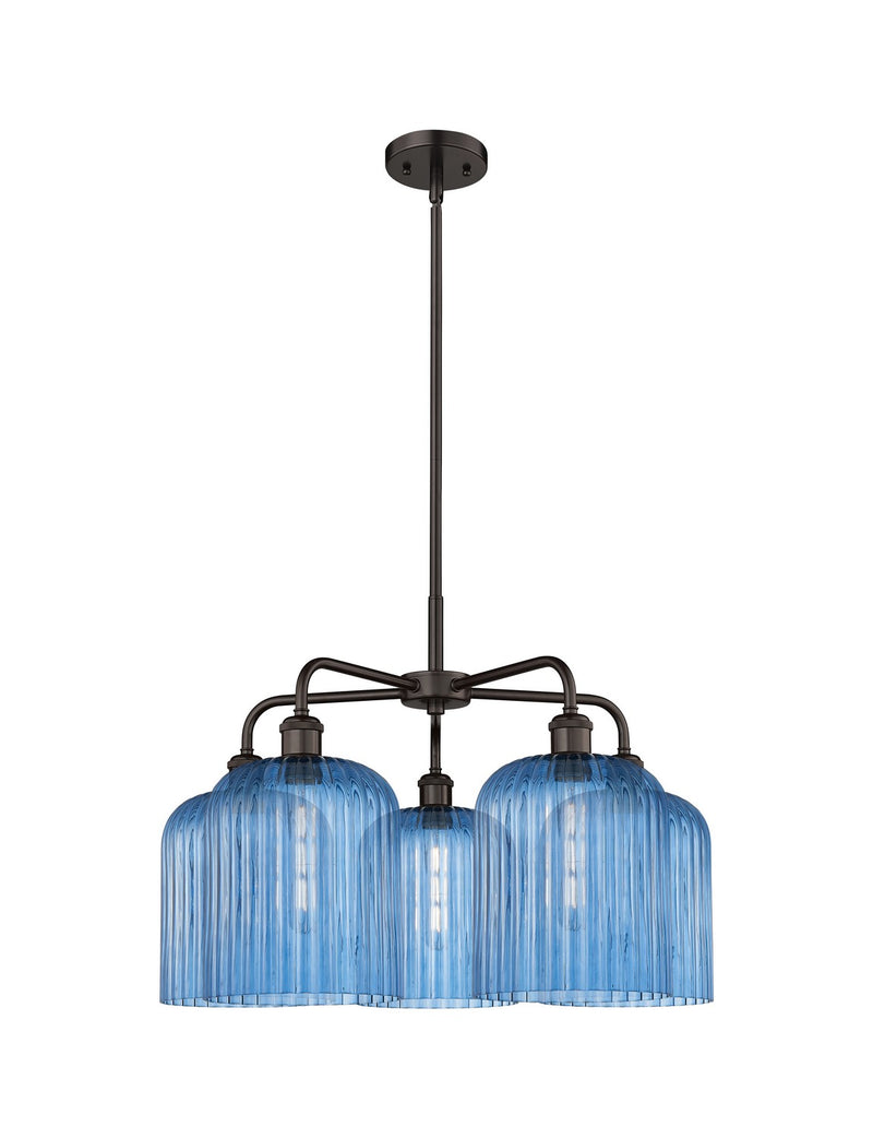 Innovations 516-5CR-OB-G559-8BL Five Light Chandelier, Oil Rubbed Bronze