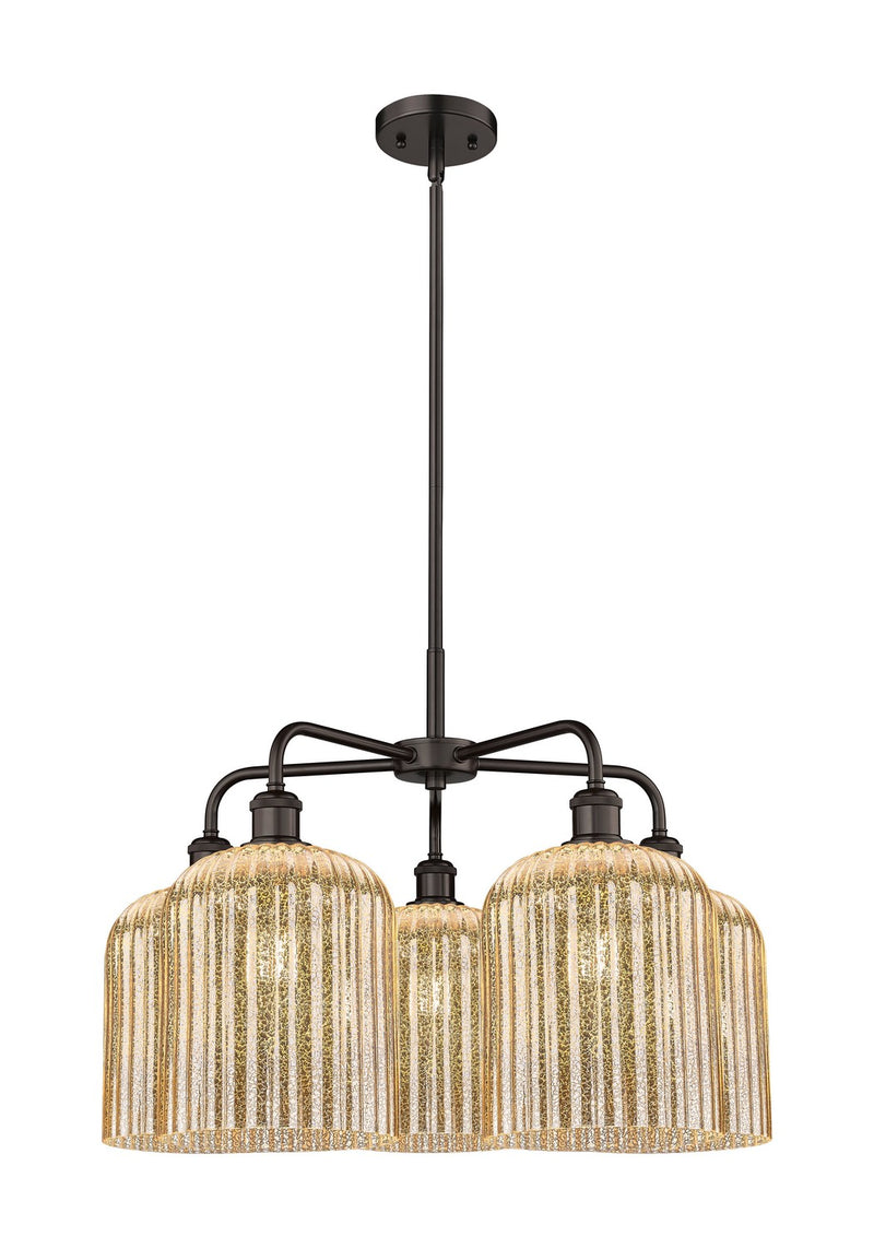 Innovations 516-5CR-OB-G559-8ME Five Light Chandelier, Oil Rubbed Bronze