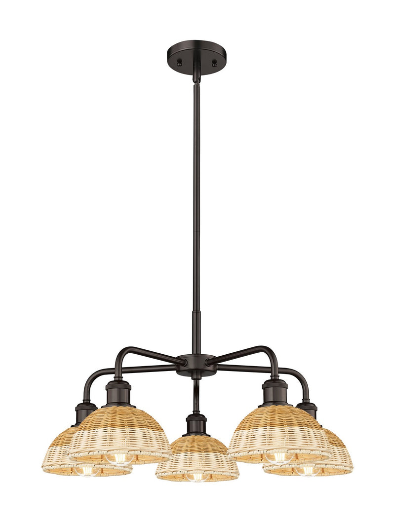 Innovations 516-5CR-OB-NBD2-75-NAT Five Light Chandelier, Oil Rubbed Bronze