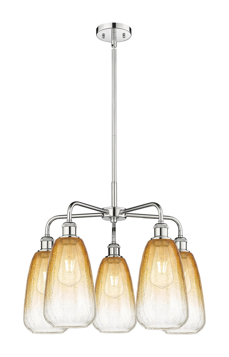 Innovations 516-5CR-PC-G480-6AM Five Light Chandelier, Polished Chrome