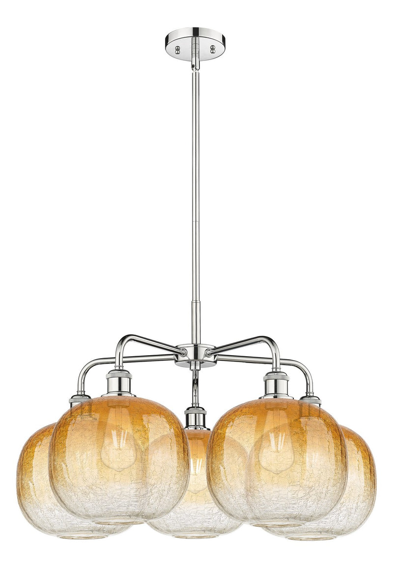 Innovations 516-5CR-PC-G481-10AM Five Light Chandelier, Polished Chrome