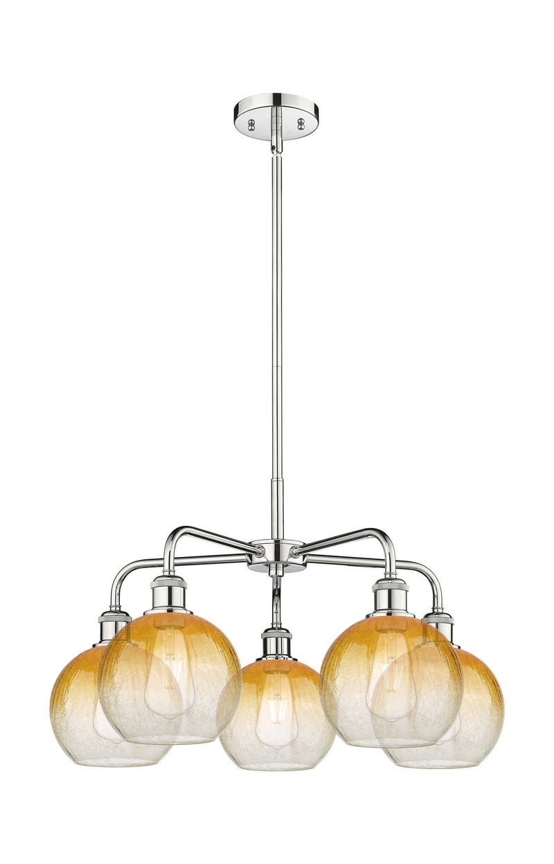 Innovations 516-5CR-PC-G483-8AM Five Light Chandelier, Polished Chrome