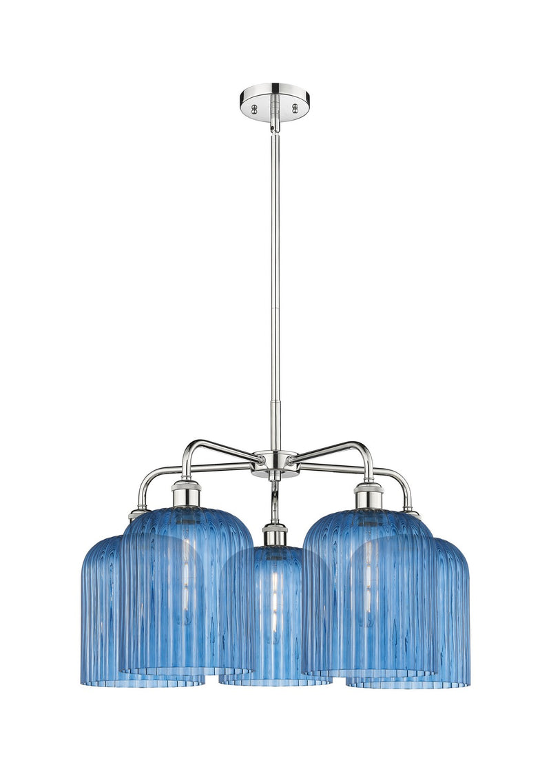 Innovations 516-5CR-PC-G559-8BL Five Light Chandelier, Polished Chrome