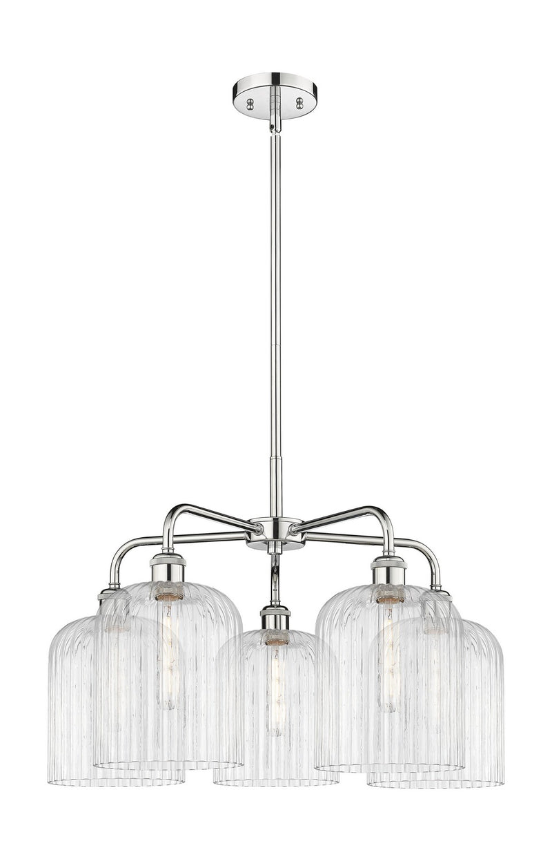 Innovations 516-5CR-PC-G559-8CL Five Light Chandelier, Polished Chrome