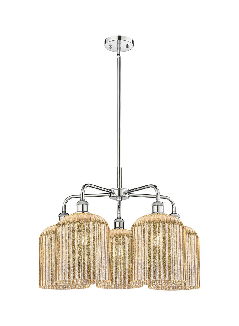 Innovations 516-5CR-PC-G559-8ME Five Light Chandelier, Polished Chrome