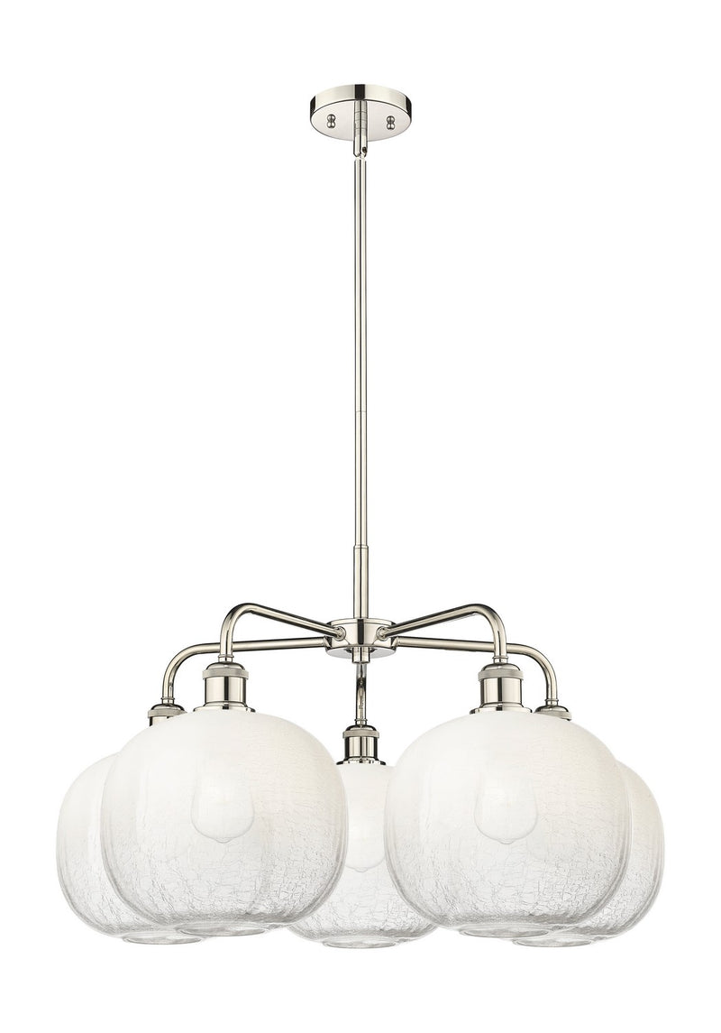 Innovations 516-5CR-PN-G481-10OP Five Light Chandelier, Polished Nickel