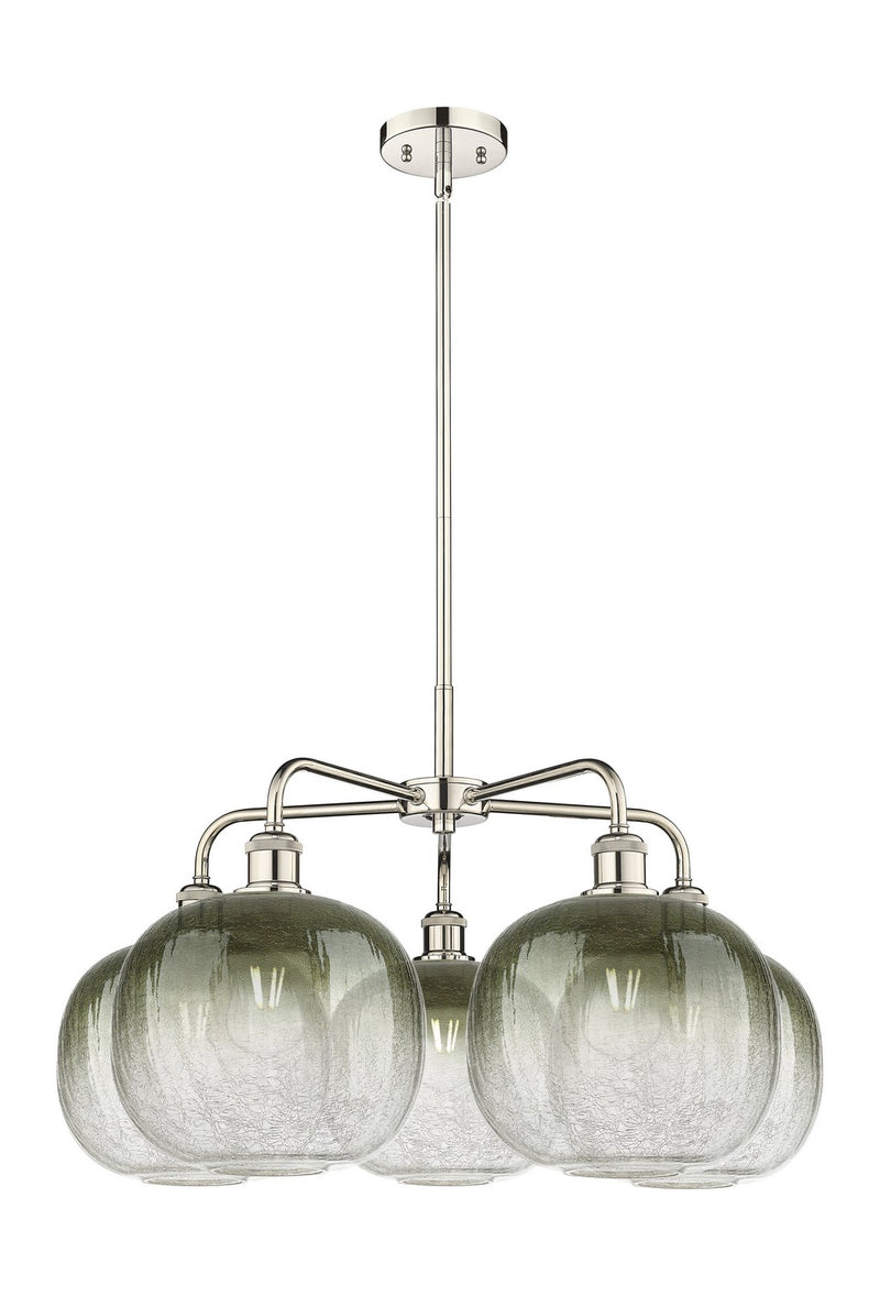 Innovations 516-5CR-PN-G481-10SL Five Light Chandelier, Polished Nickel