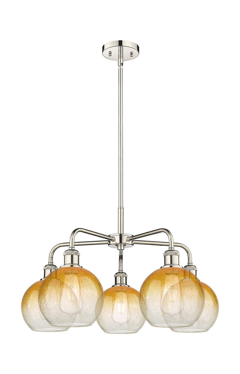 Innovations 516-5CR-PN-G483-8AM Five Light Chandelier, Polished Nickel