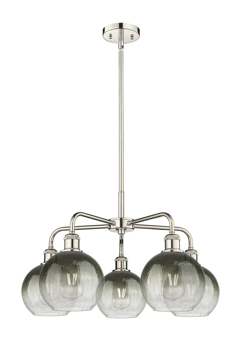 Innovations 516-5CR-PN-G483-8SL Five Light Chandelier, Polished Nickel