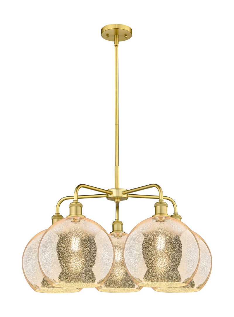 Innovations 516-5CR-SG-G128-10 Five Light Chandelier, Satin Gold