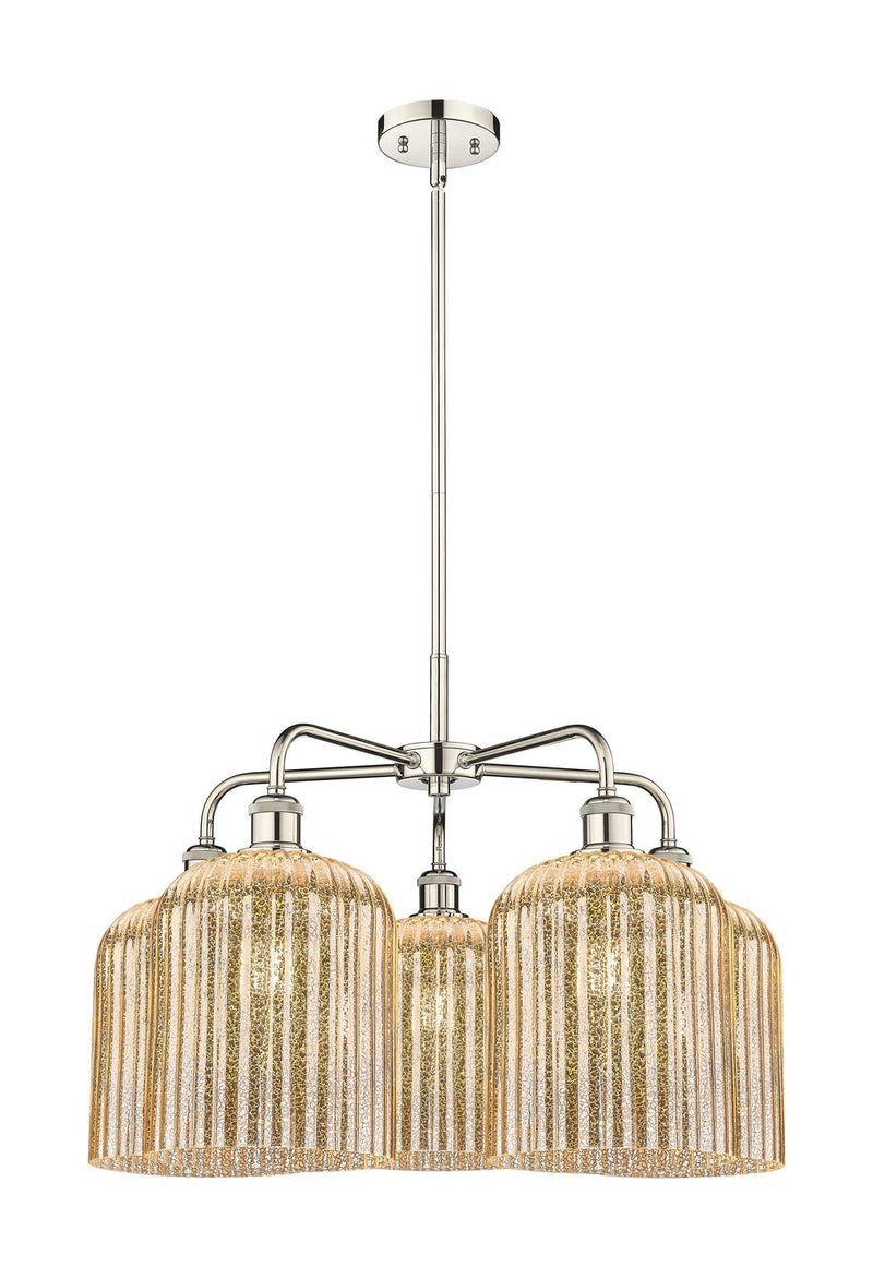 Innovations 516-5CR-PN-G559-8ME Five Light Chandelier, Polished Nickel