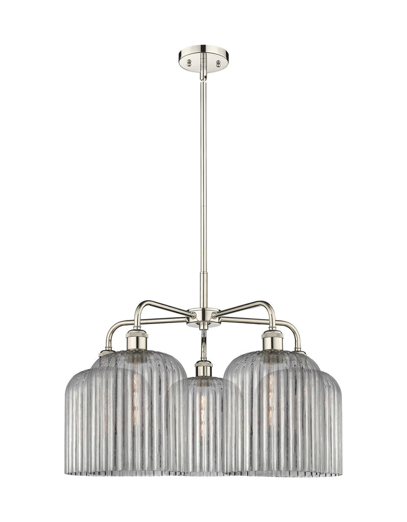 Innovations 516-5CR-PN-G559-8SM Five Light Chandelier, Polished Nickel