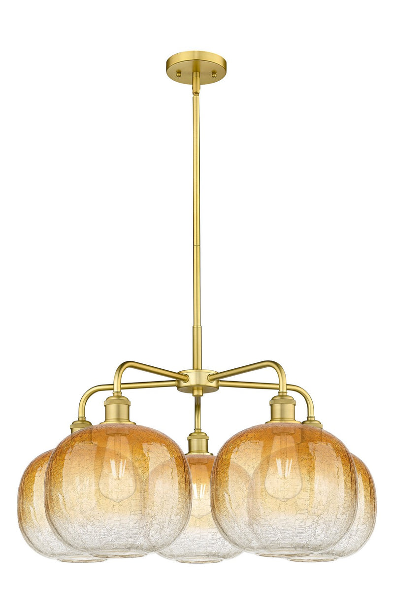 Innovations 516-5CR-SG-G481-10AM Five Light Chandelier, Satin Gold