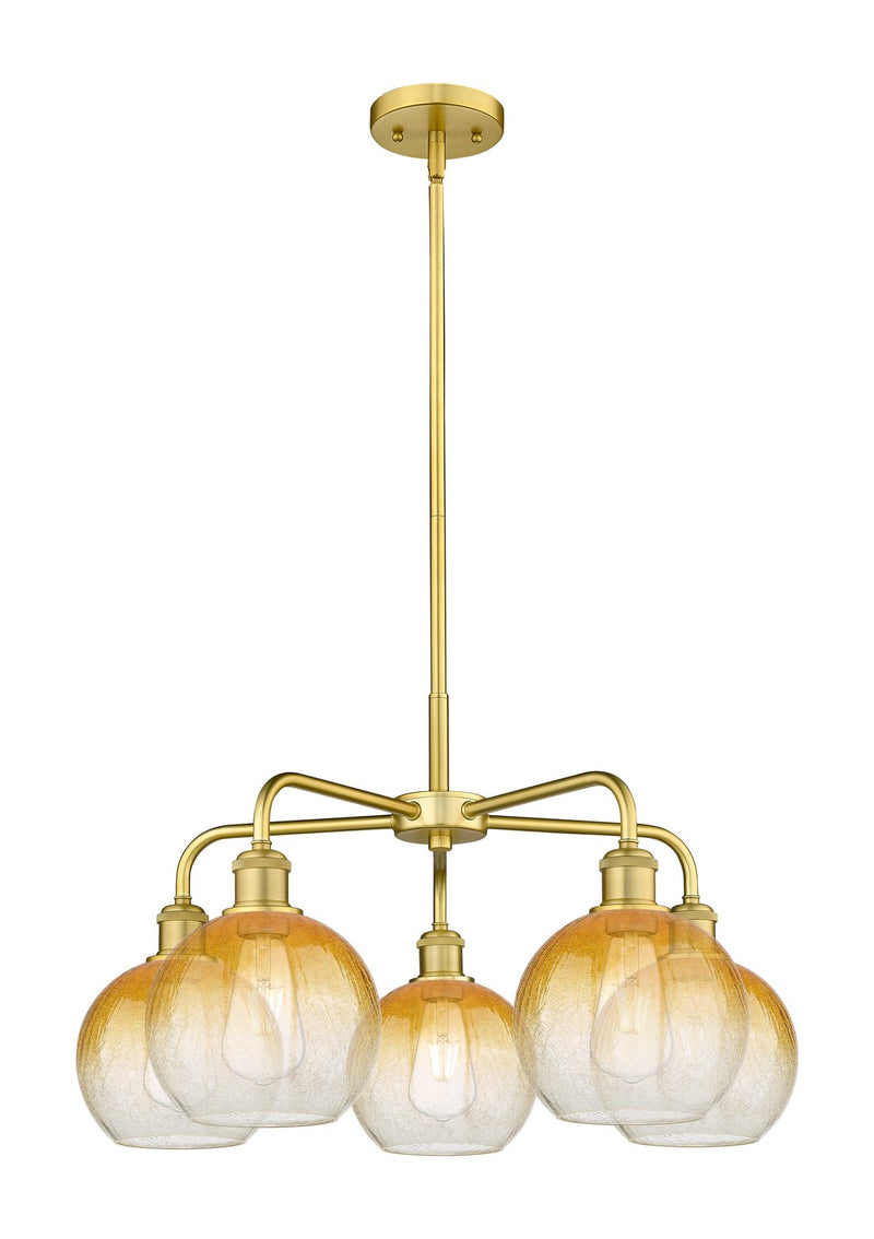 Innovations 516-5CR-SG-G483-8AM Five Light Chandelier, Satin Gold