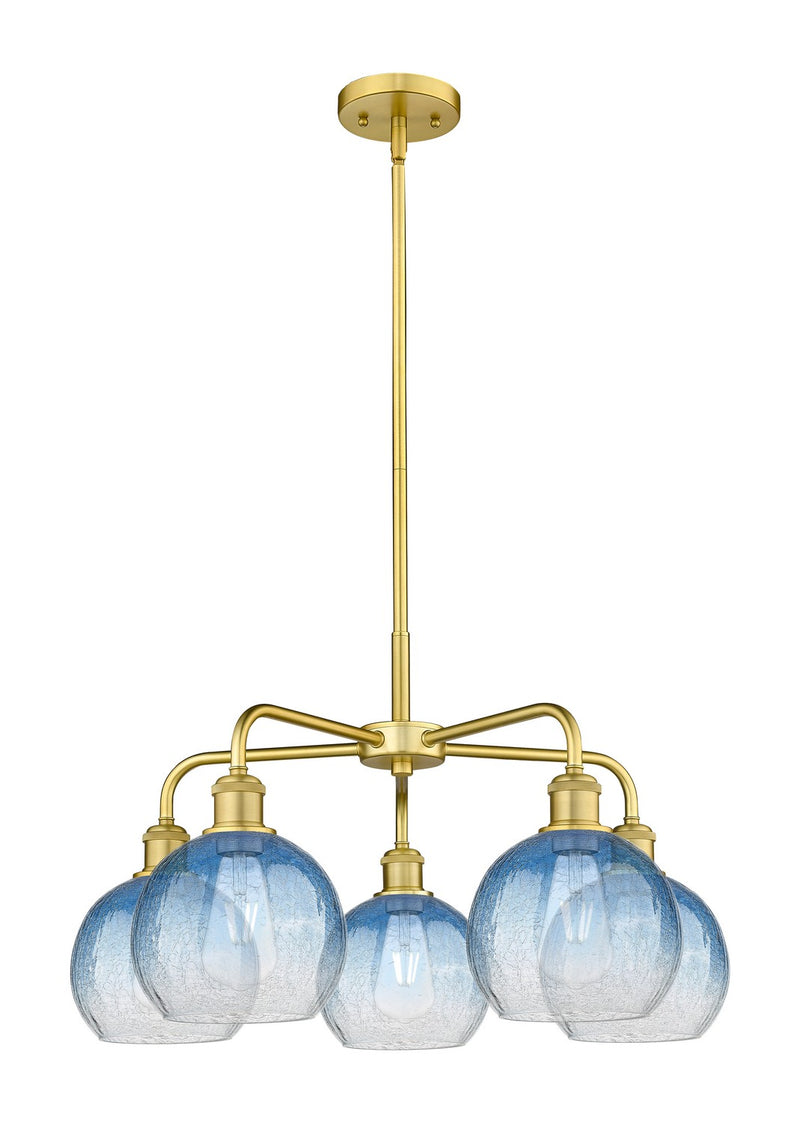 Innovations 516-5CR-SG-G483-8SB Five Light Chandelier, Satin Gold