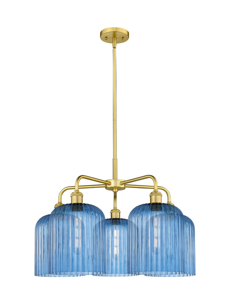 Innovations 516-5CR-SG-G559-8BL Five Light Chandelier, Satin Gold