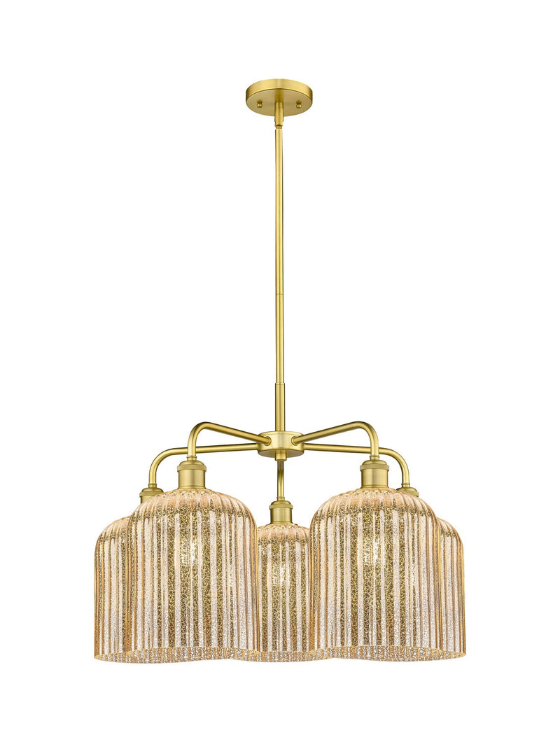 Innovations 516-5CR-SG-G559-8ME Five Light Chandelier, Satin Gold