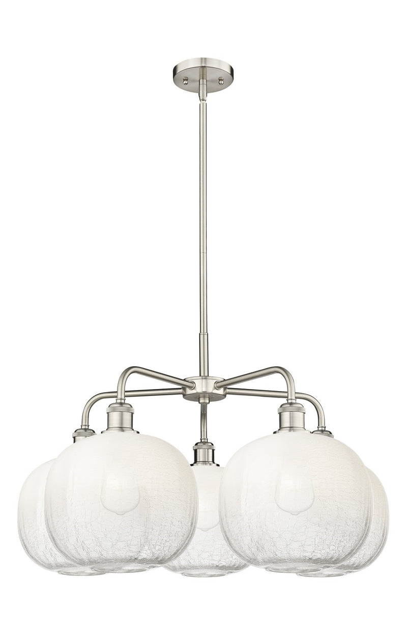 Innovations 516-5CR-SN-G481-10OP Five Light Chandelier, Satin Nickel