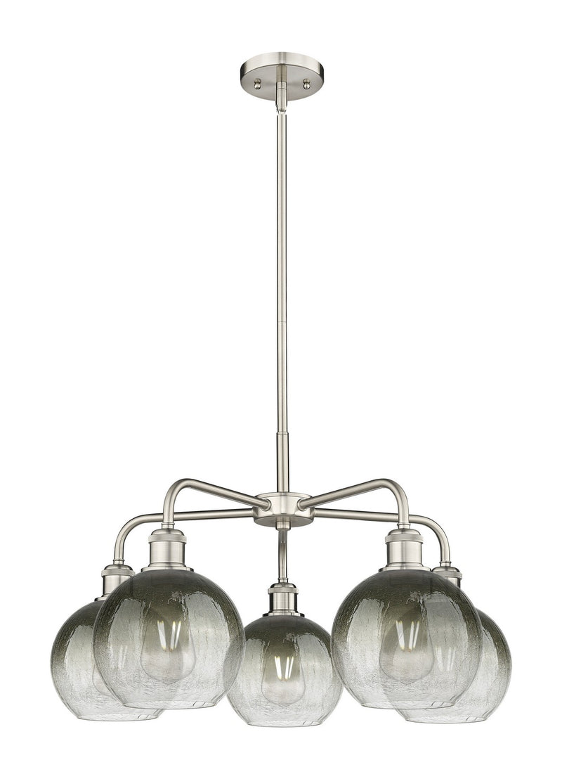 Innovations 516-5CR-SN-G483-8SL Five Light Chandelier, Satin Nickel