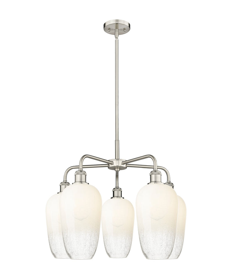 Innovations 516-5CR-SN-G484-7OP Five Light Chandelier, Satin Nickel