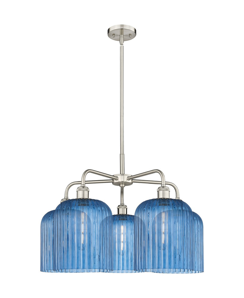 Innovations 516-5CR-SN-G559-8BL Five Light Chandelier, Satin Nickel