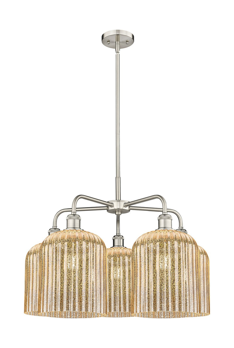 Innovations 516-5CR-SN-G559-8ME Five Light Chandelier, Satin Nickel