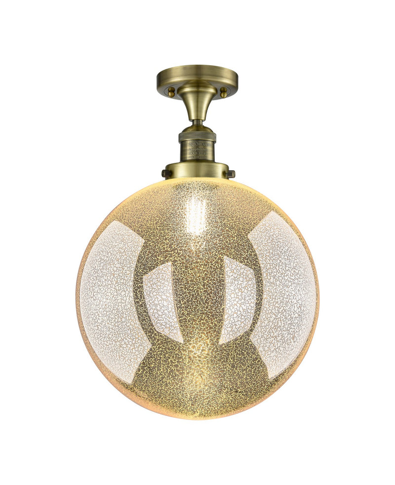 Innovations 517-1CH-AB-G208-12 One Light Semi-Flush Mount, Antique Brass