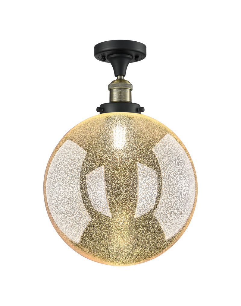 Innovations 517-1CH-BAB-G208-12 One Light Semi-Flush Mount, Black Antique Brass