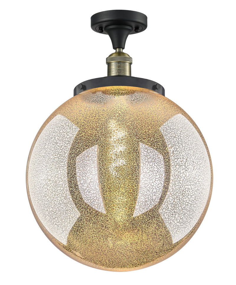 Innovations 517-1CH-BAB-G208-14 One Light Semi-Flush Mount, Black Antique Brass